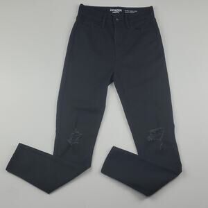 Denizen Levi's Ultra High Rise Ankle Jegging Jean Pant Black Distressed 26/3